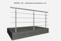 MODEL 100 – balustrady nierdzewne z rur