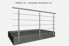 MODEL 101 – balustrady nierdzewne z rur
