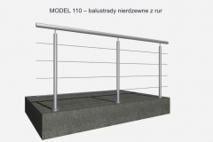 MODEL 110 – balustrady nierdzewne z rur