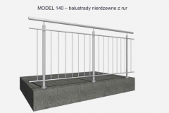 MODEL 140 – balustrady nierdzewne z rur