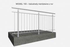 MODEL 150 – balustrady nierdzewne z rur